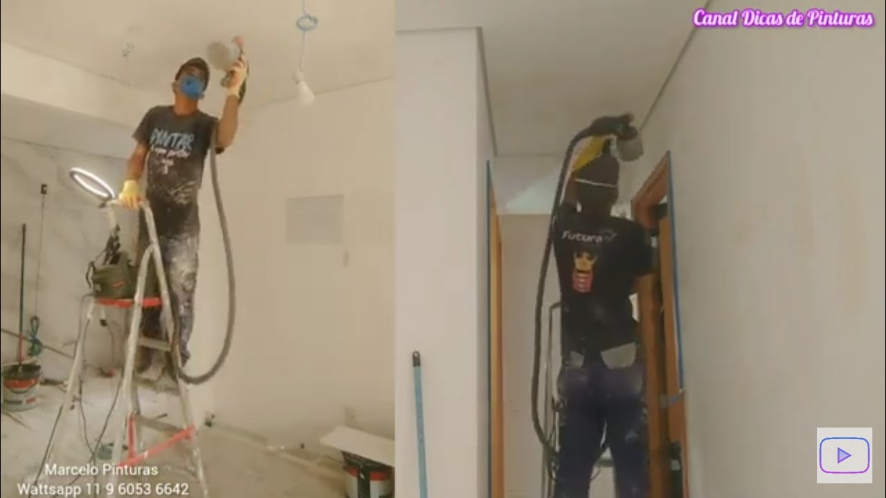 Como preparar tinta para pulverizador de pintura! #diluicaodetinta #pinturadeteto