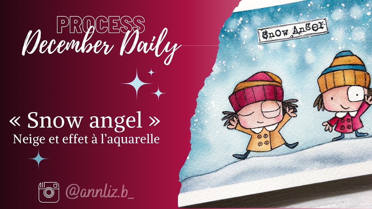 Neige et couleurs acidulées à l’aquarelle