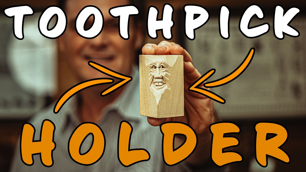 Wood Carving A TOOTHPICK HOLDER || Face Details