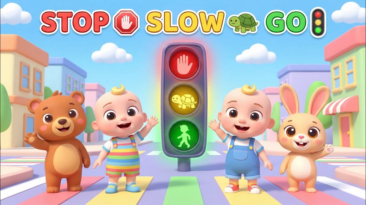 Traffic Lights Song 🚦 | Stop Slow Go | Kids Safety Song | Pokomelon