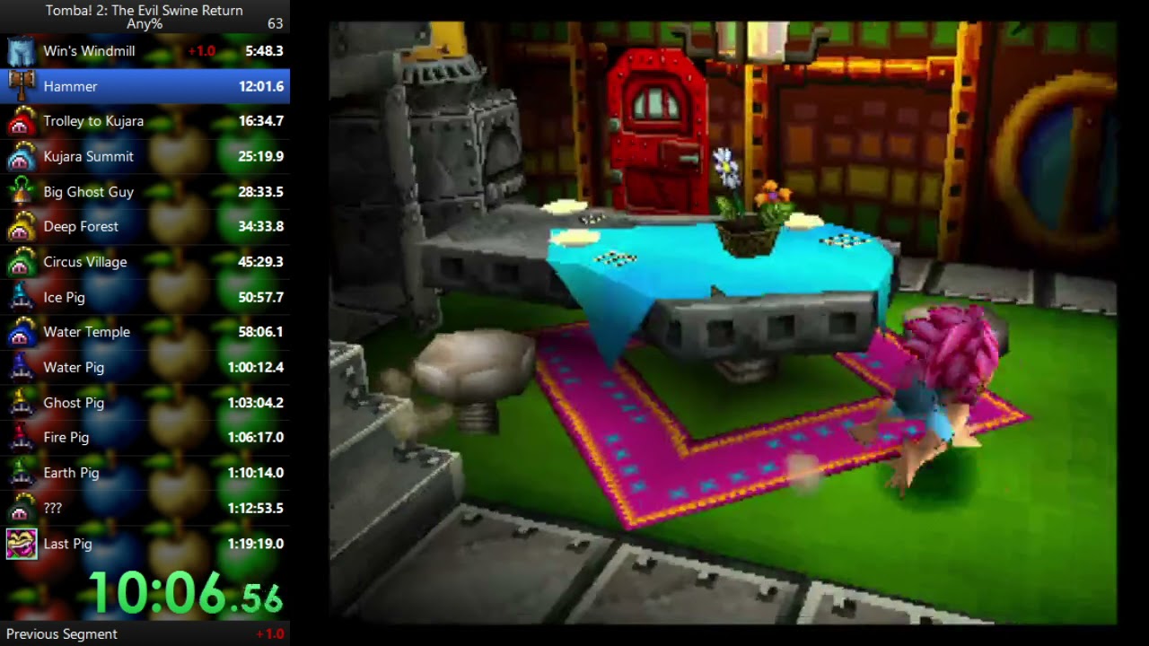 [OBSOLETE] Tomba! 2 Any% Speedrun in 1:17:22