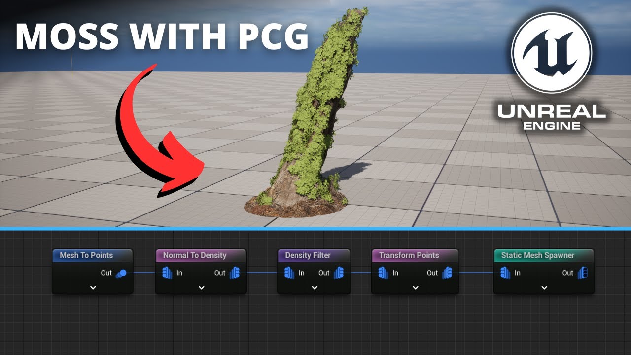How to Add Moss into a Mesh using PCG in Unreal Engine 5