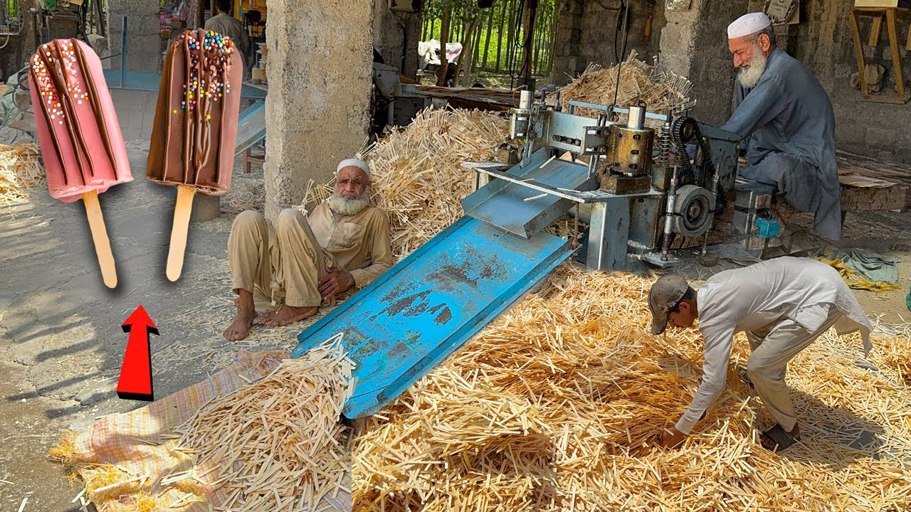 Process of Making Ice Cream Sticks | How Popsicle Sticks Are Made | Inside Mass Production Factory