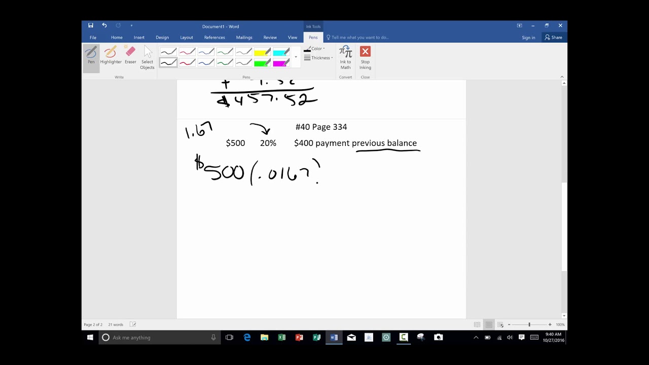 Previous Balance Method