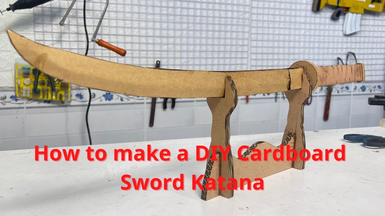 How to make a DIY Cardboard Sword Katana - HTM Toys