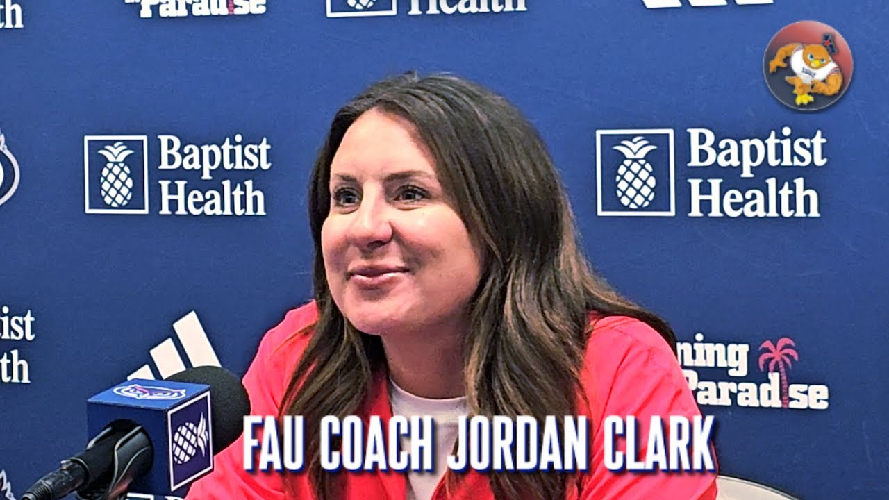 FAU Softball Coach Jordan Clark at 2026 Media Day
