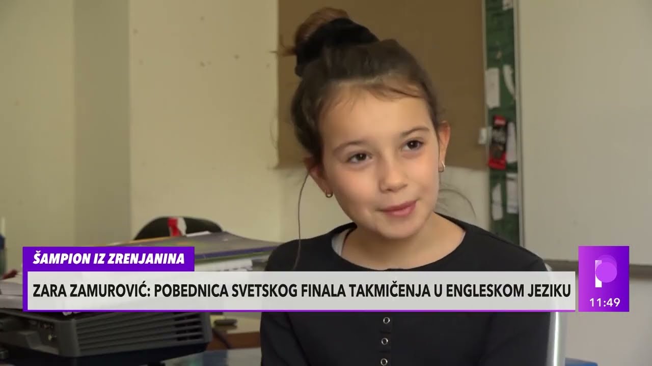SVETSKI ŠAMPION IZ ZRENJANINA - Zara Zamurović pobednica takmičenja iz engleskog
