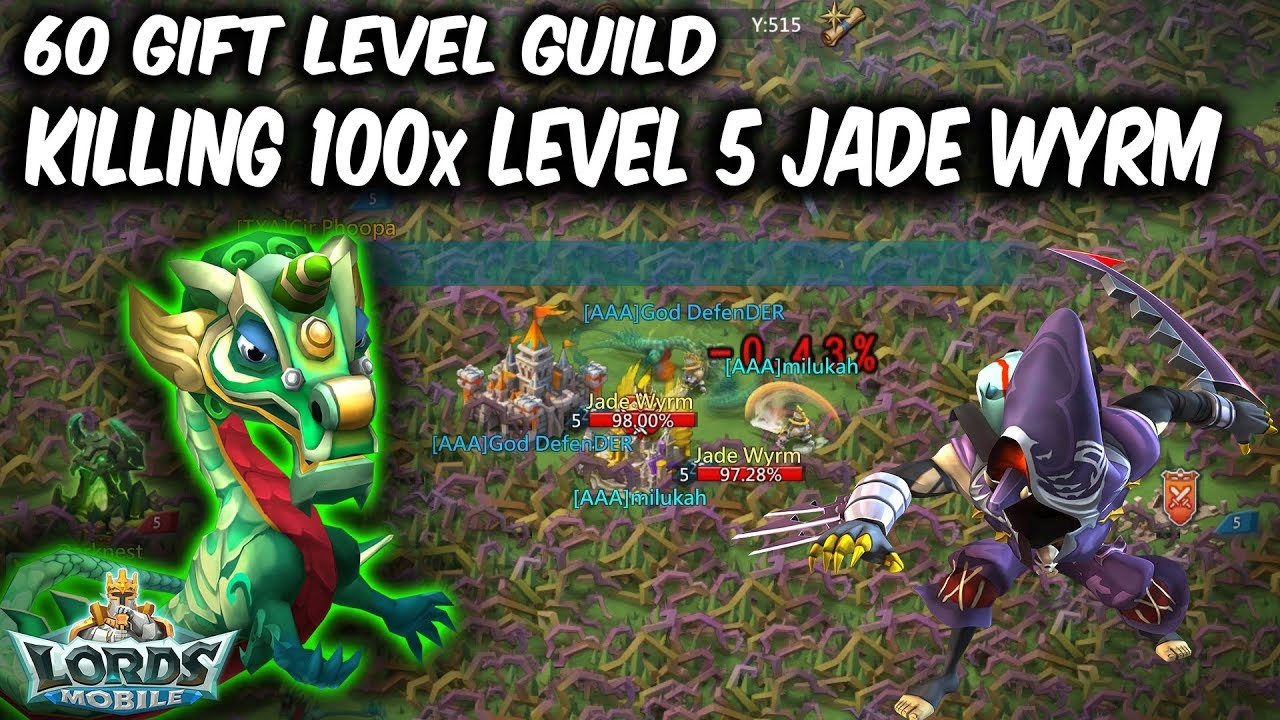 100X Level 5 Jade Wyrm Gifts In 60 Level Gift Guild - Lords Mobile