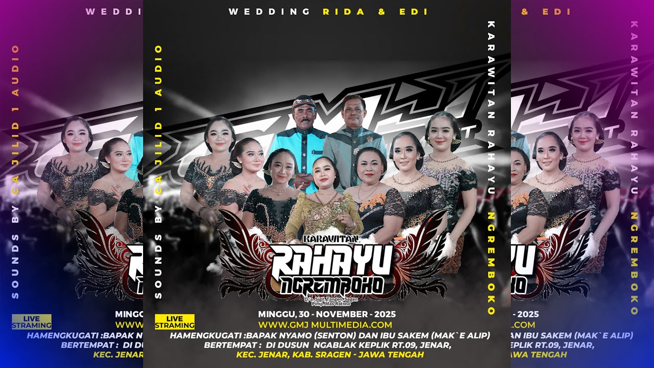 🔴Live Tayub Rahayu Ngremboko || CA Jilid 1 Audio || GMJ Multimedia || Wedding Rida & Edi