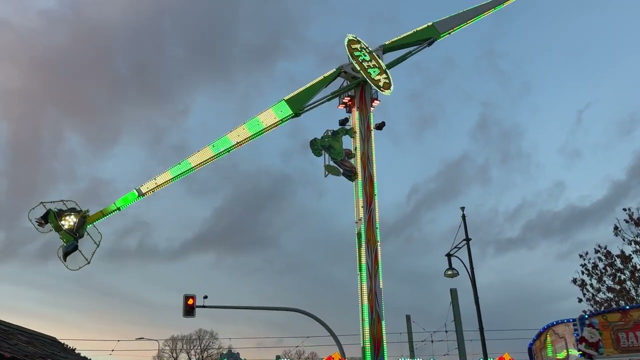 Zinnecker FREAK Fahrgesch&auml;ft auf dem Rostocker Weihnachtsmarkt-Rummel 2025