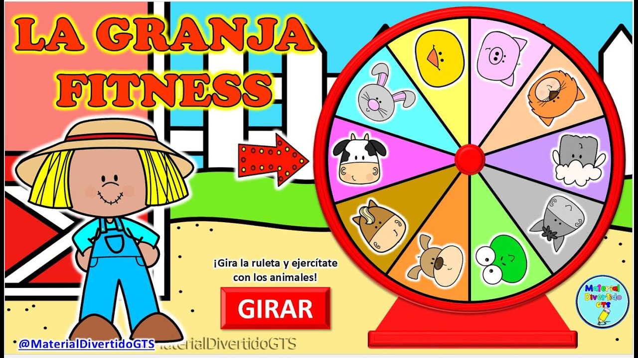 RULETA DE LA GRANJA FITNESS - PPTX Interactivo (Material Granjero Divertido)
