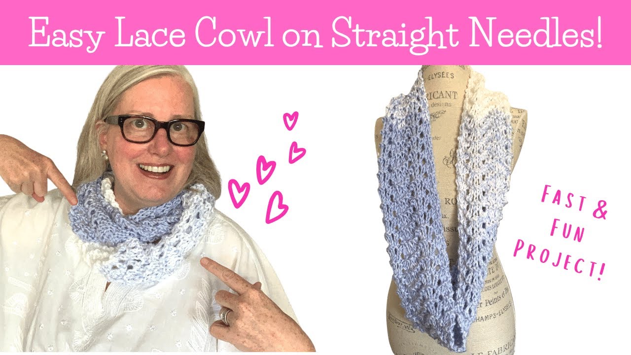 HOW TO KNIT A GRADIENT LACE COWL | EASY BEGINNER KNITTING