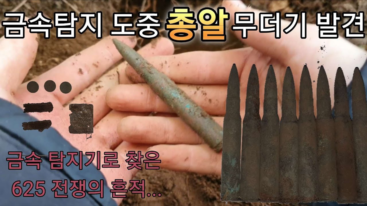 금속탐지기 도중 총알 무더기를 찾았습니다..
