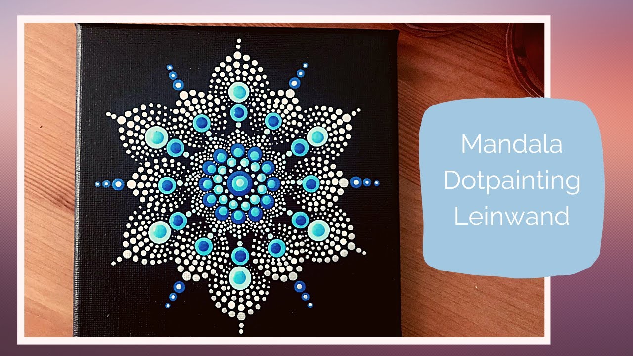 Mandala Dotpainting Leinwand mit vielen Umrandungen