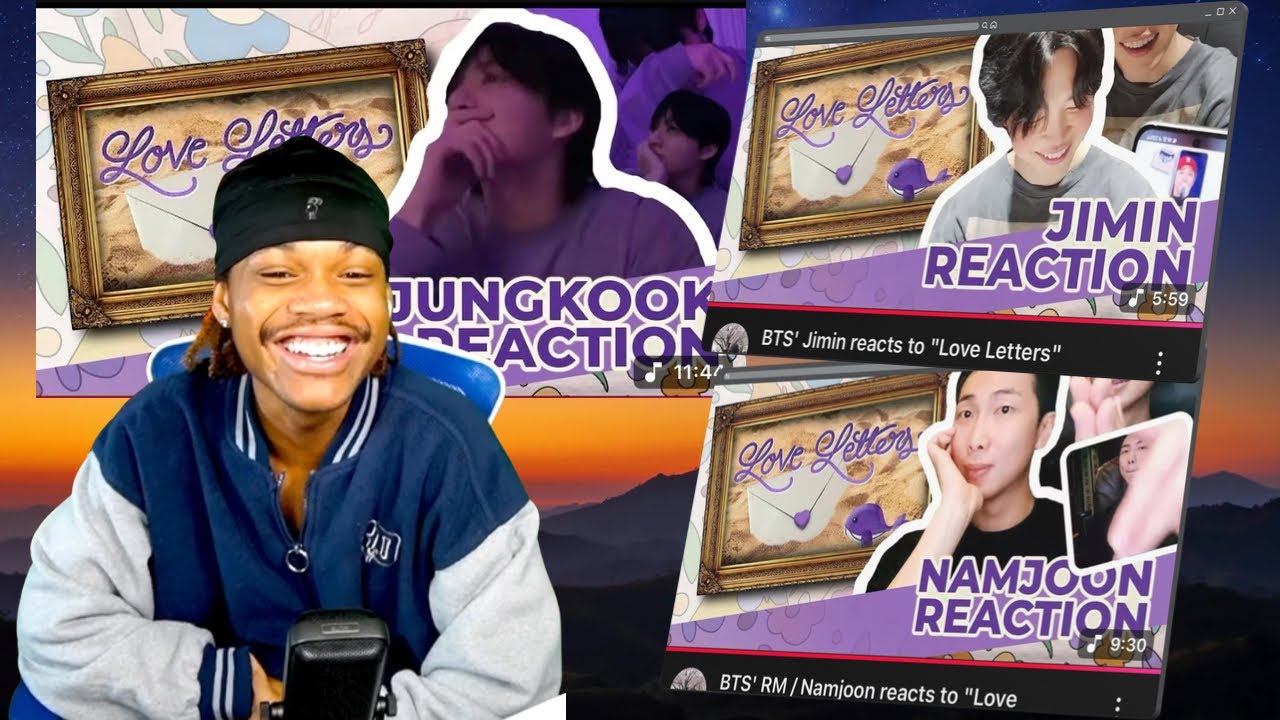 rm jk jimin and loui react to love letters by army
