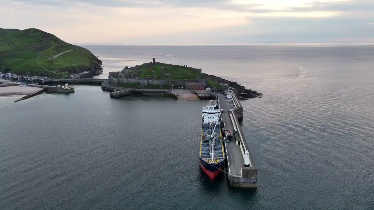 4k drone flight over Peel, Isle of Man