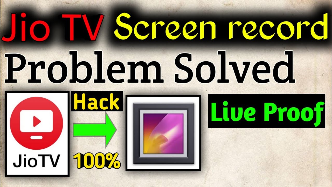 #Jio Tv Screen record problem solved | how to record Jio tv app(in hindi)