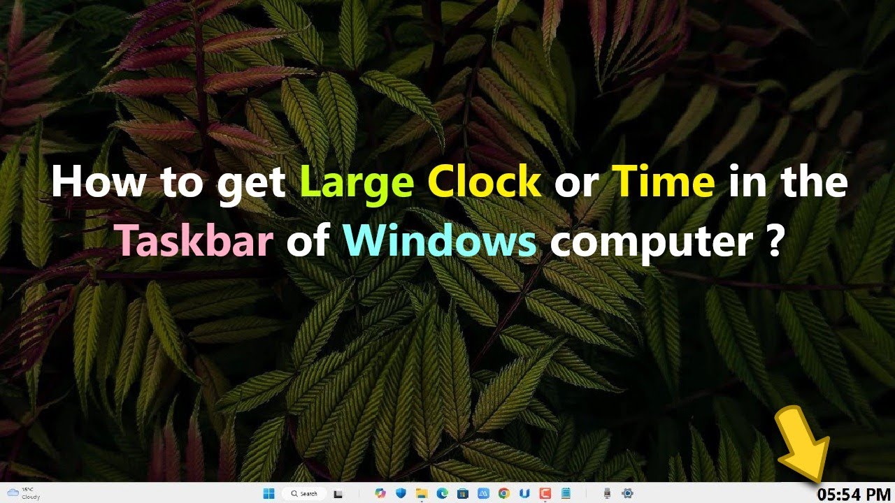Как отобразить большие часы или время на панели задач компьютера с Windows?