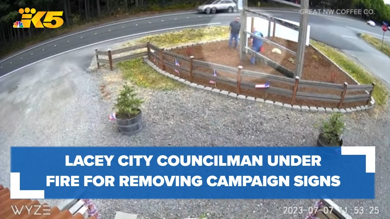 Lacey City Councilman under fire for removing campaign signs