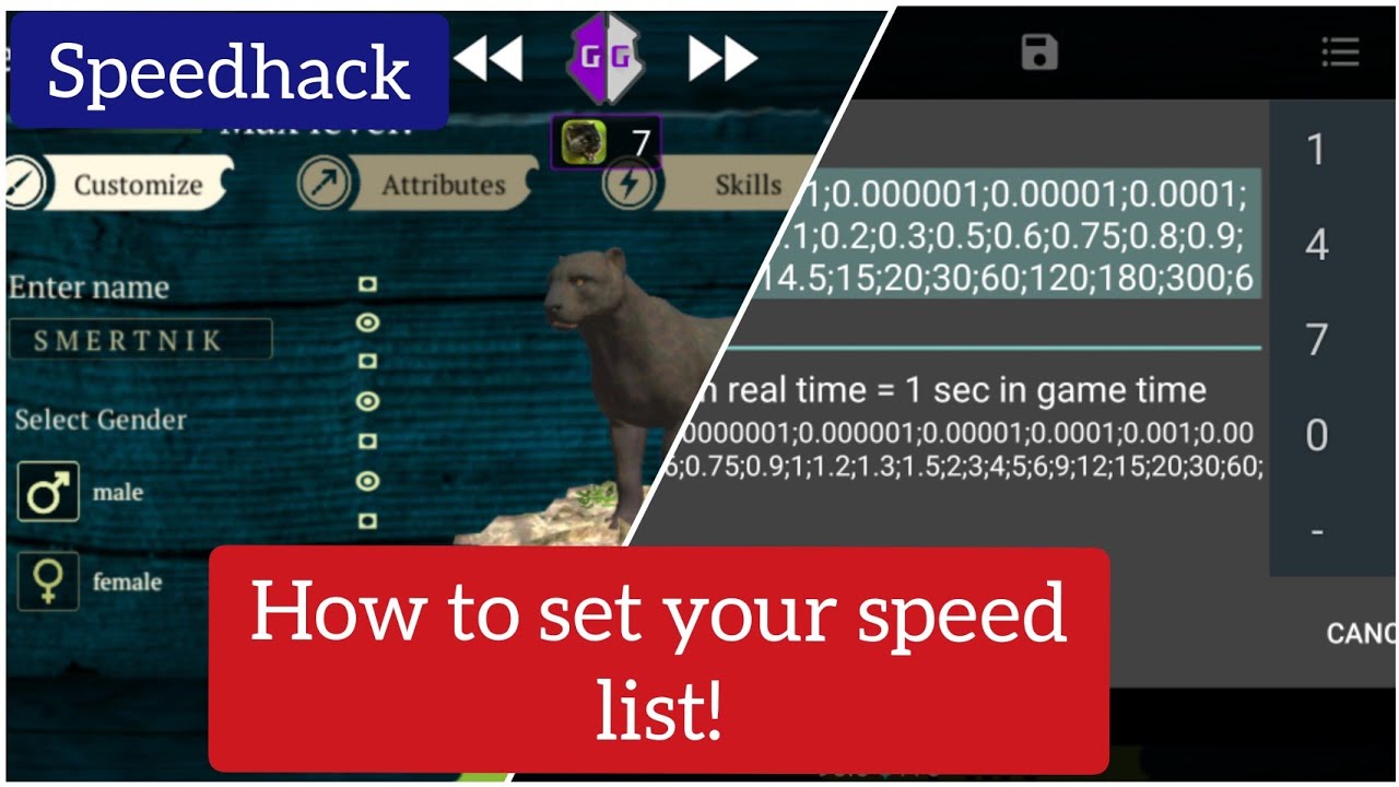 How to setting Speedhack.How to set your speed list.Game Guardian.