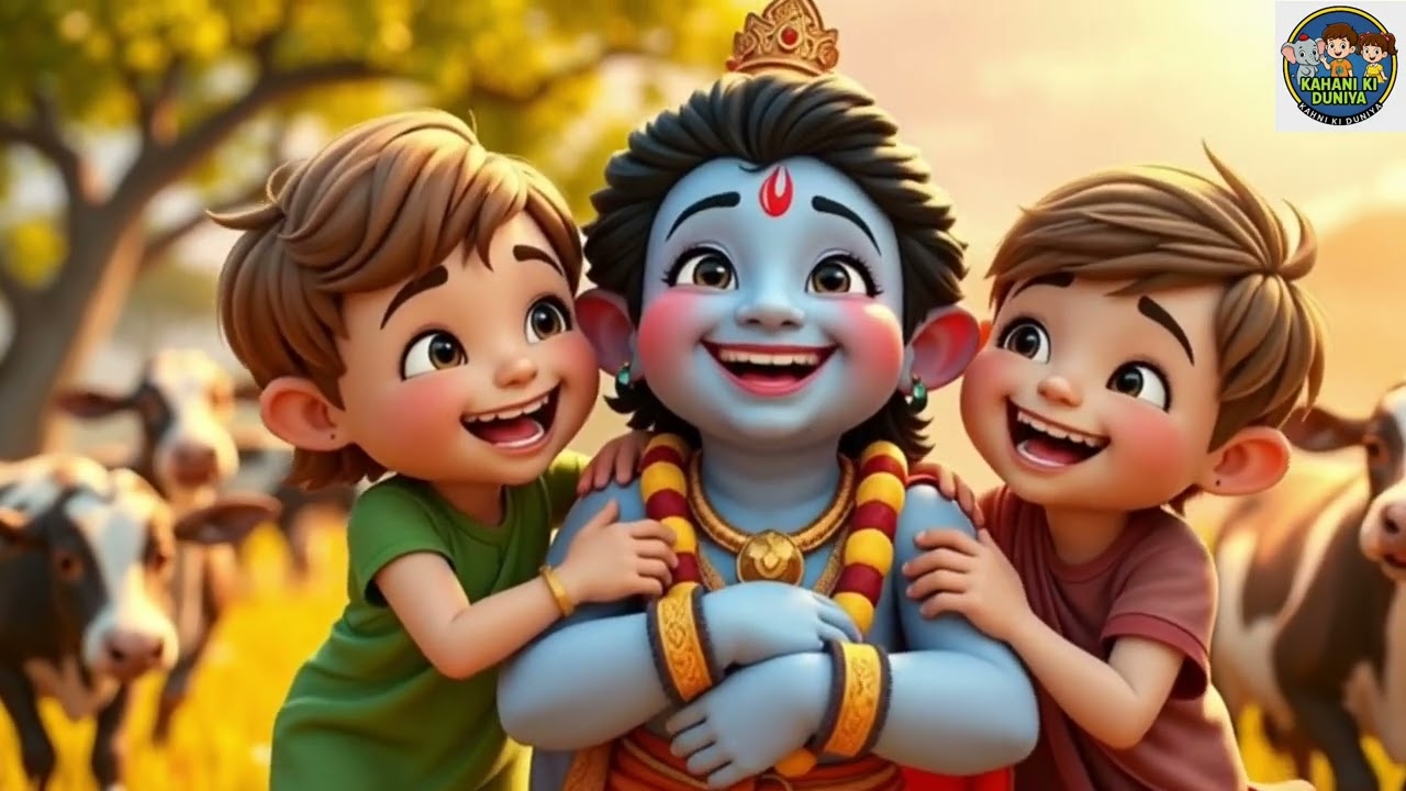 કૃષ્ણ ભગવાન નું બાળપણ..💙✨ #funny #crtoonvideo #varal #new 