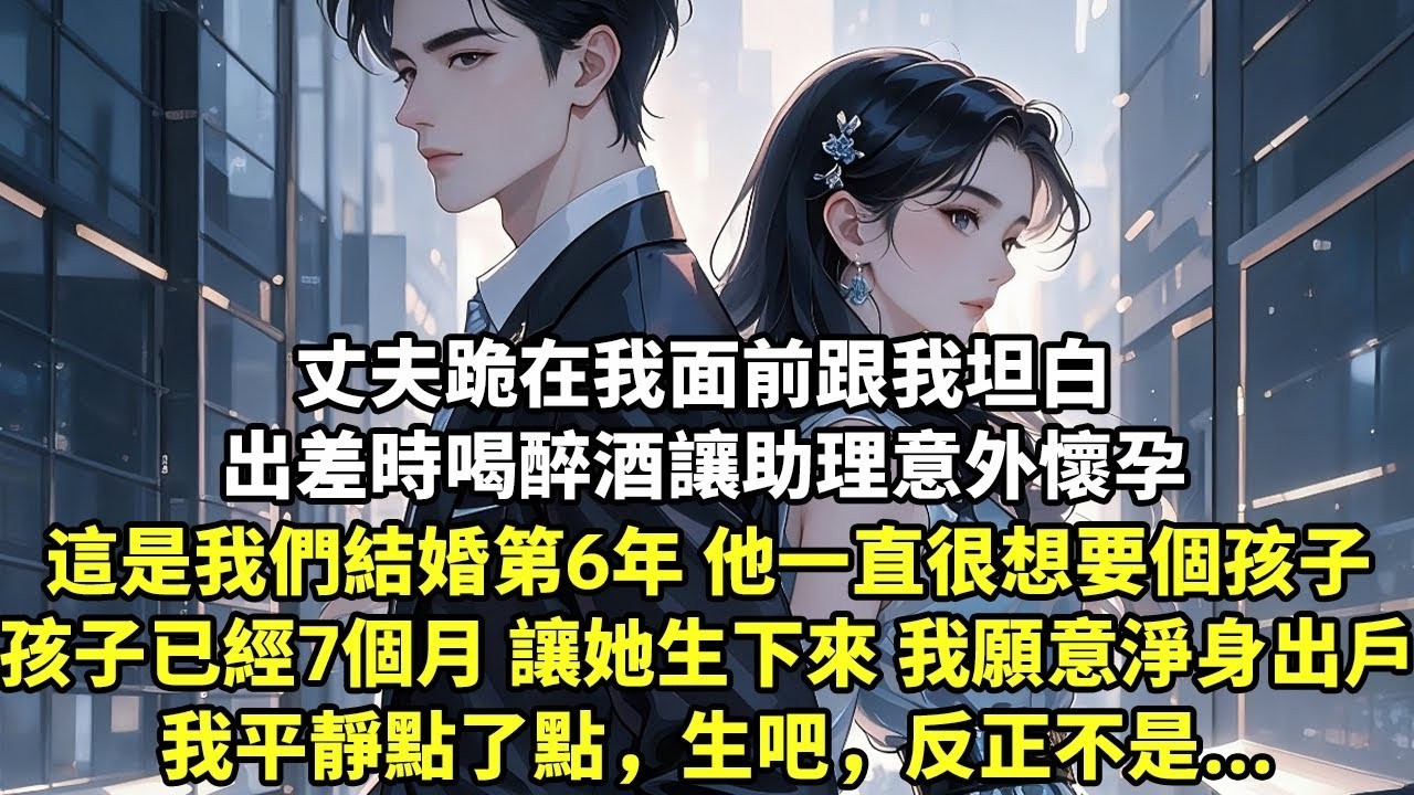 丈夫跪在我面前跟我坦白 出差時喝醉酒讓助理意外懷孕 這是我們結婚第6年 他一直很想要個孩子 孩子已經7個月了 讓她生下來 我願意淨身出戶 我平靜點了點，生吧，反正不是   【現代言情】【追妻】