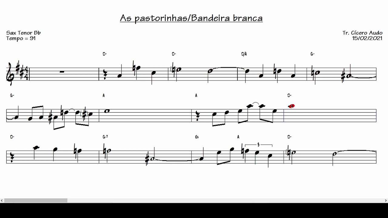 As pastorinhas/Bandeira branca (Sax Tenor Bb) [Partitura playback]