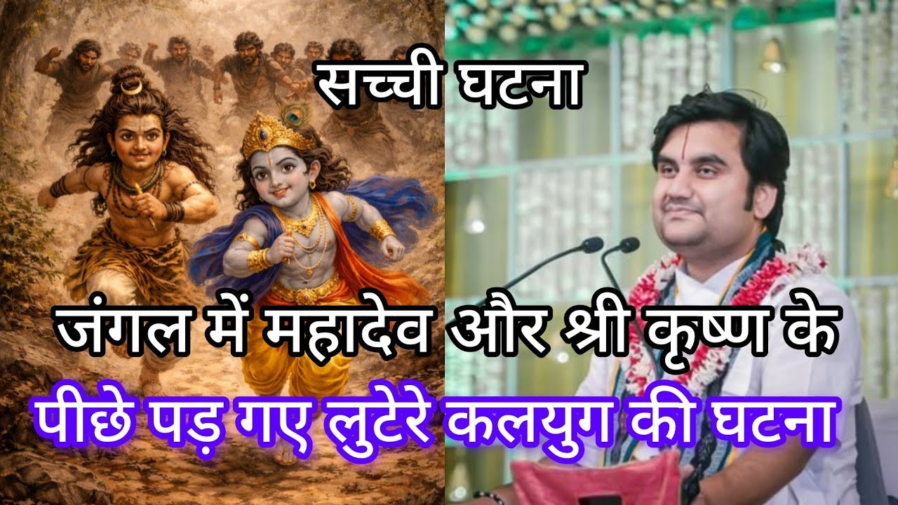 जंगल में महादेव और श्री कृष्ण के पीछे पड़ गए लुटेरे कलयुग की घटना#Indresh ji Upadhyay