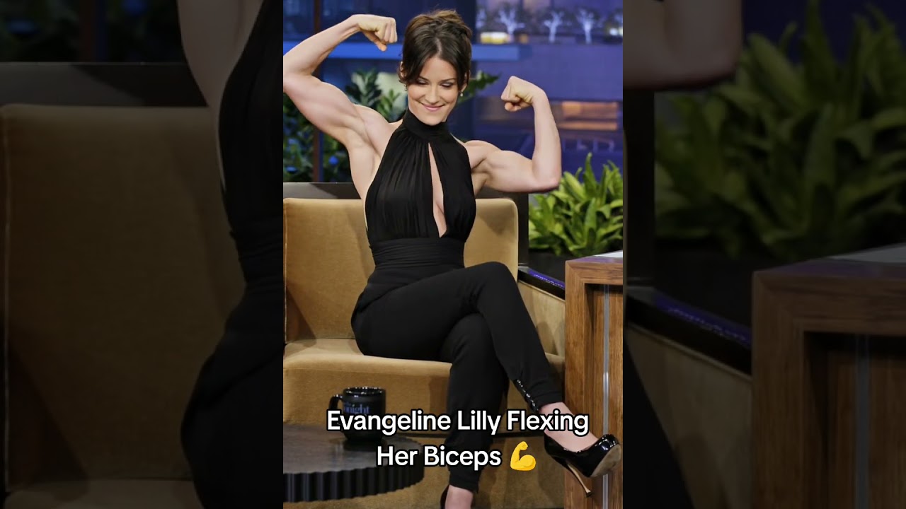 Evangeline Lilly Flexing Her Biceps #girlswithmuscle #shorts