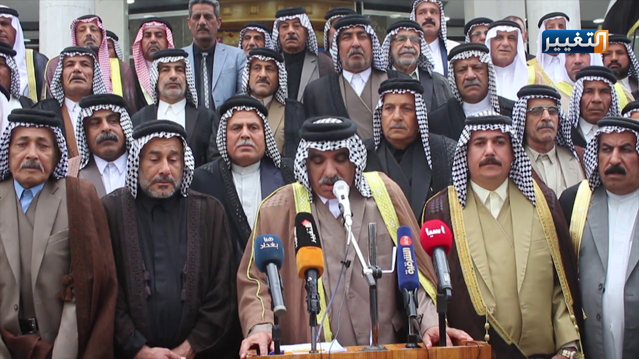 شيوخ عشائر قضاء المحاويل في بابل يؤكدون تضامنهم مع التظاهر السلمي