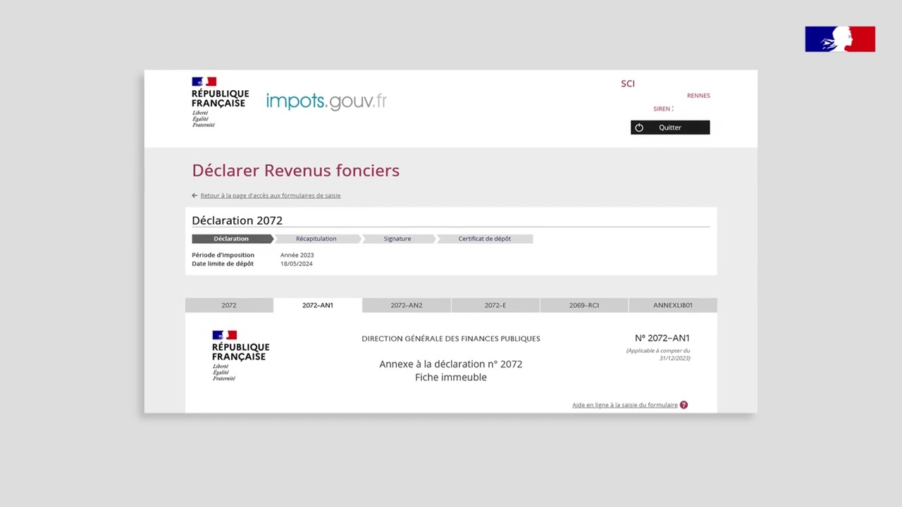 Déclarer une 2072 pour une SCI