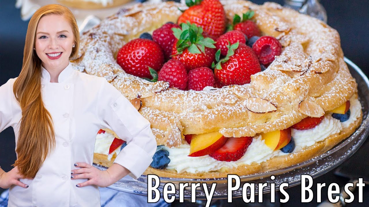 AMAZING Berries & Cream Paris Brest Recipe! With Whipped Cream Filling!