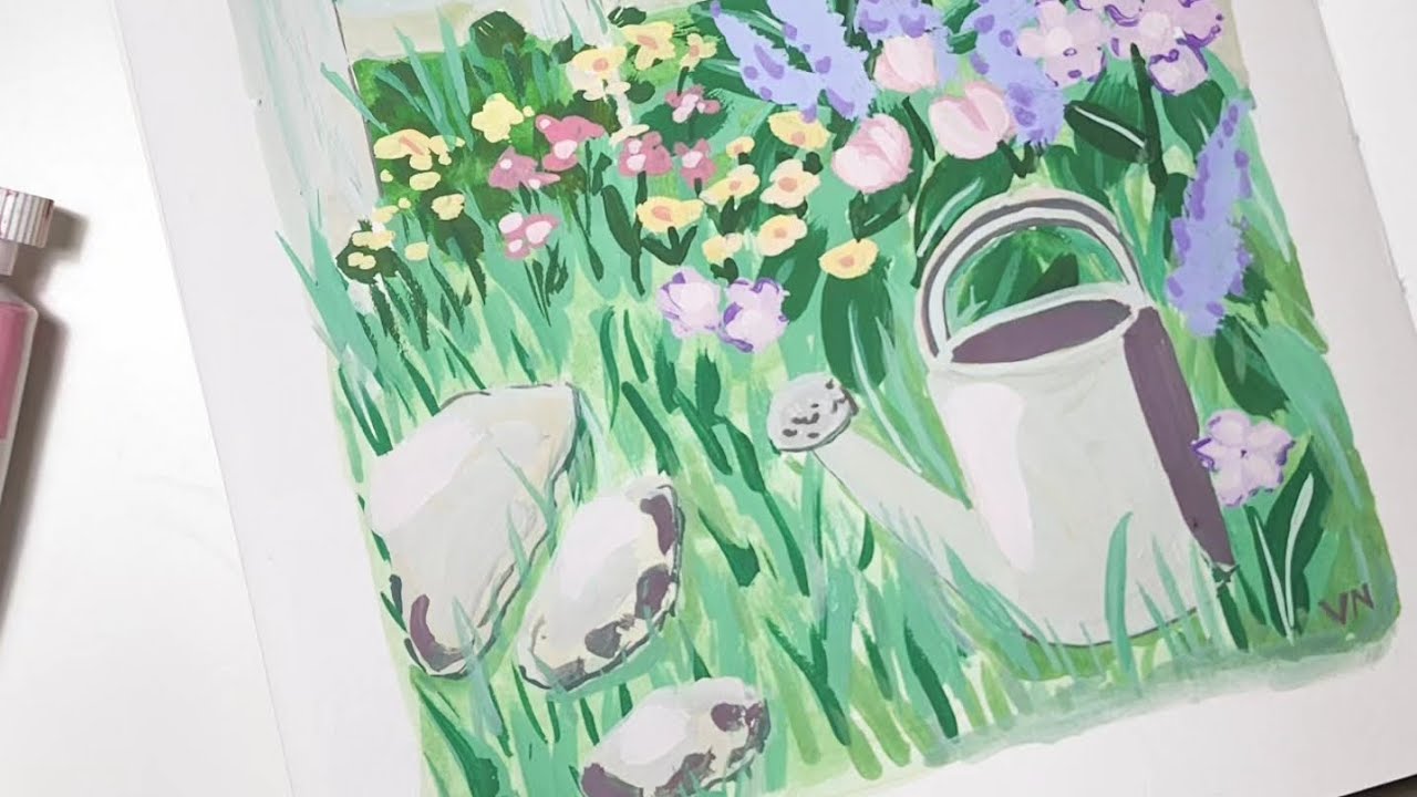 Quiet Gouache Sketchbook Painting | Sharing Thoughts While I Paint