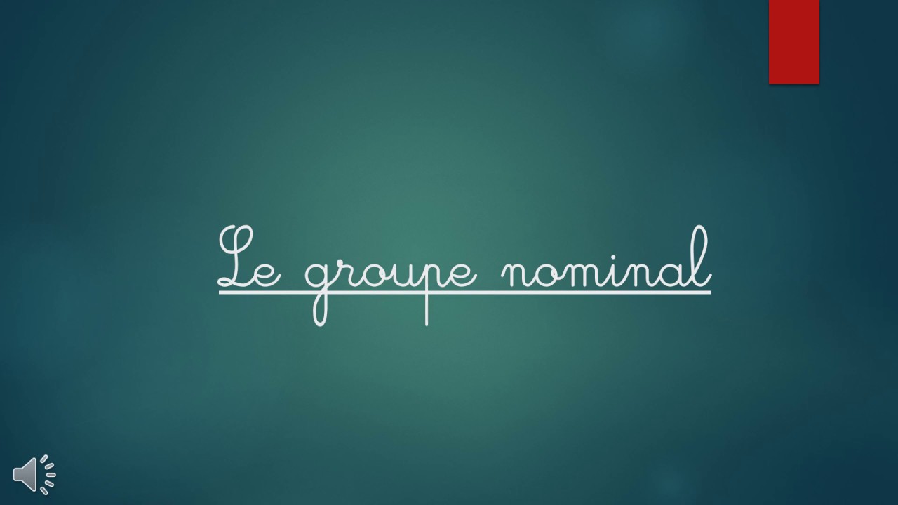 Le groupe nominal - CE1/CE2