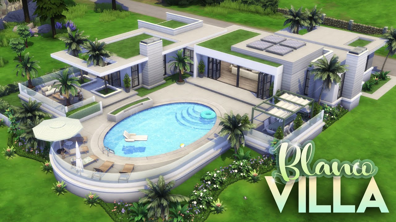VILLA BLANCO + CC LIST || 3 Bdr + 3 Bth Luxury Estate || The Sims 4: Speed Build