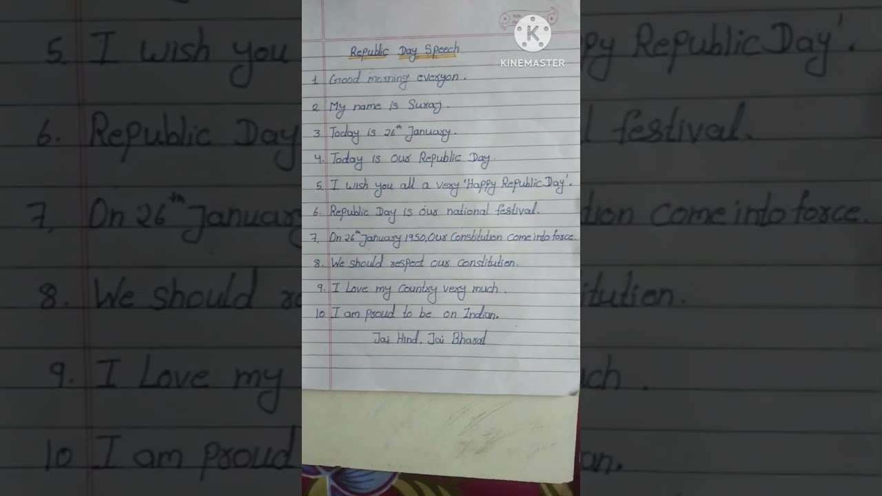 10 lines speech on republic day/Speech on republic day/26 January speech10 lines/Republic day speech