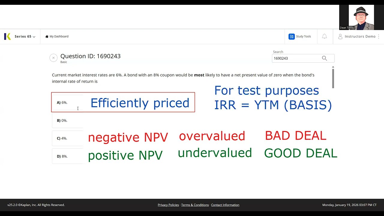 NPV as a Valuation Technique Series 65 and Series 66 Exam