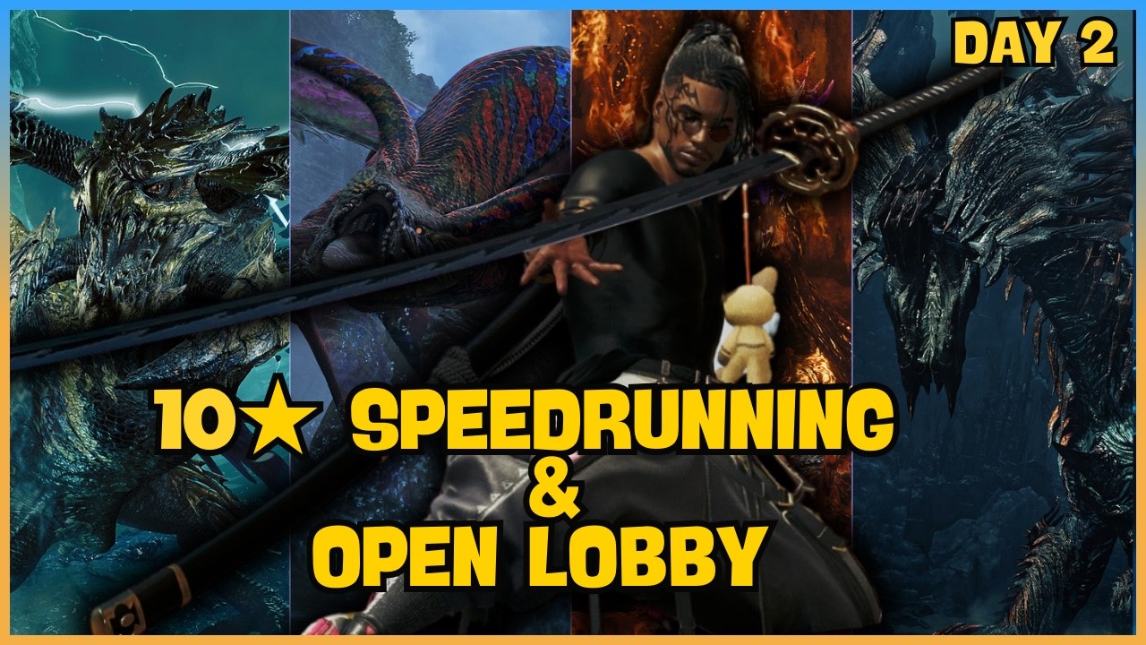 LIVE 10 ★ Speedruning & Open Lobby | Monster hunter Wilds DAY 2