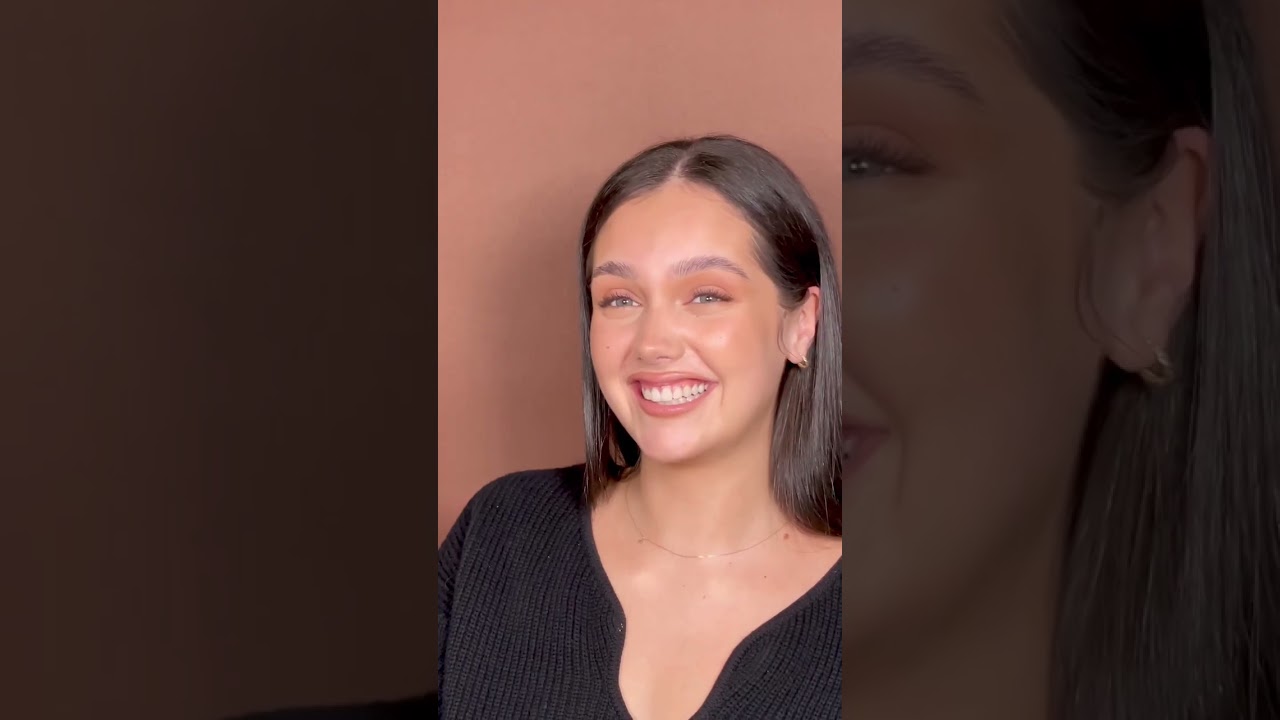 A fair olive soft bronze look on the beautiful Ash&mdash;wearing Bronzour in ICED LATTE + a touch of LATTE