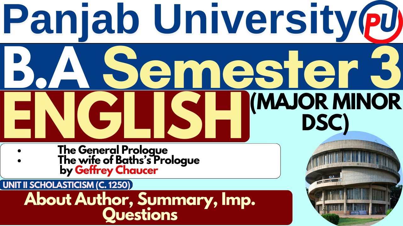 BA English Semester 3 | The General Prologue by Geoffrey Chaucer | Major Minor | English BA | PUC