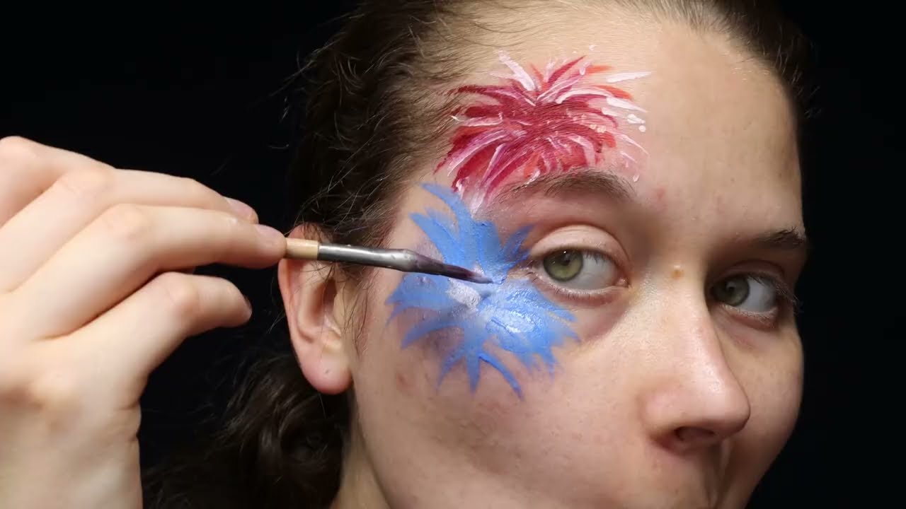 Easy Fireworks Face Paint Tutorial 🎇 | Beginner Friendly Makeup Tutorial