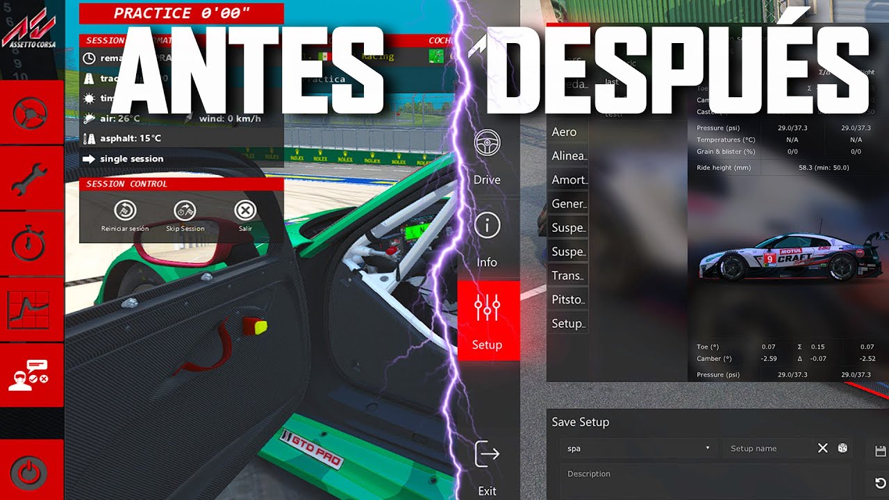 ¡MENÚ MODERNO y COMPLETO de ASSETTO CORSA  en 2 minutos!