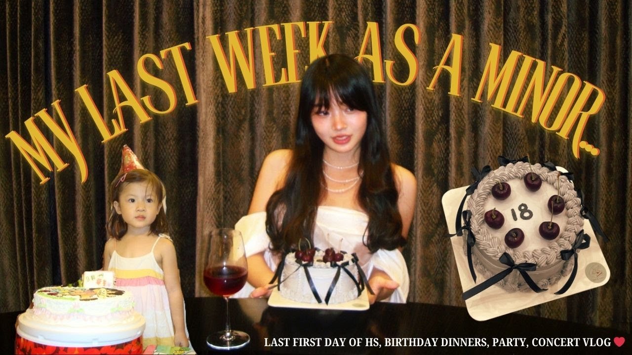 my last week as a minor... | last first day of HS, birthday dinners, party + concert vlog