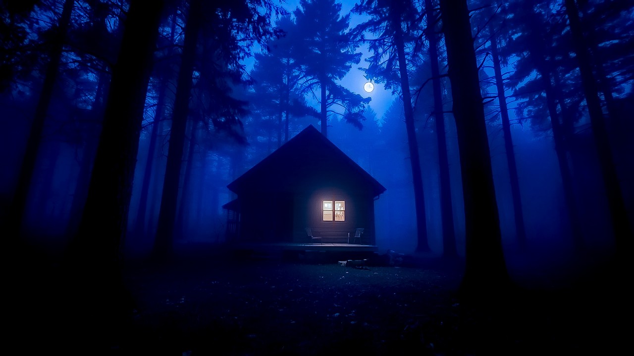 Deep Sleep Rain Sounds 🌙 Midnight Forest Cabin Ambience