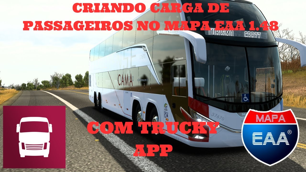 Como criar Cargas de Passageiros no mapa EAA usando Trucky App - Euro Truck Simulator 2