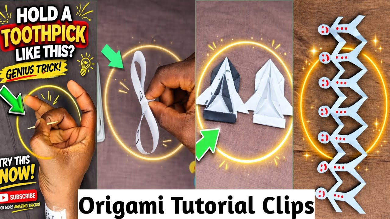 Toothpick Dart and Origami Paper Spinning, Plane, Human Chain Tutorial
