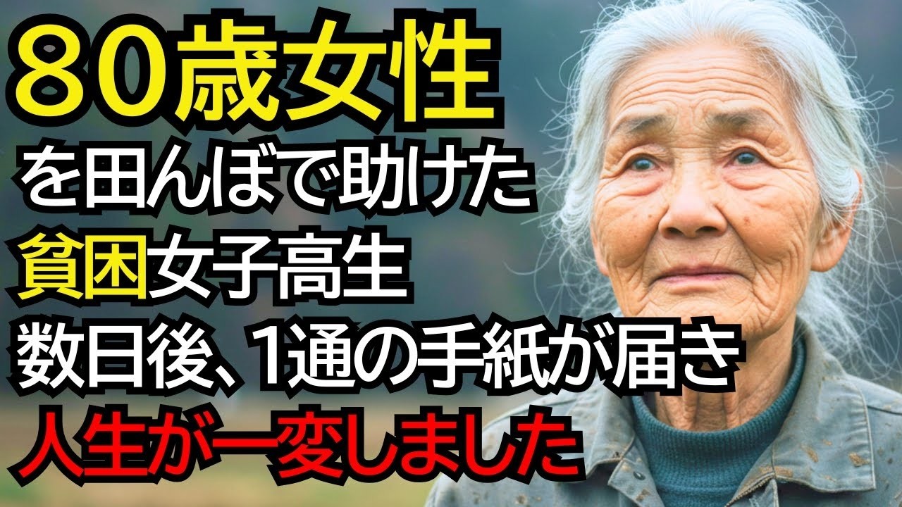 田んぼで倒れたおばあさんを助けた貧困女子高生。数日後、ある1通の手紙が届き、女子高生の人生が一変しました