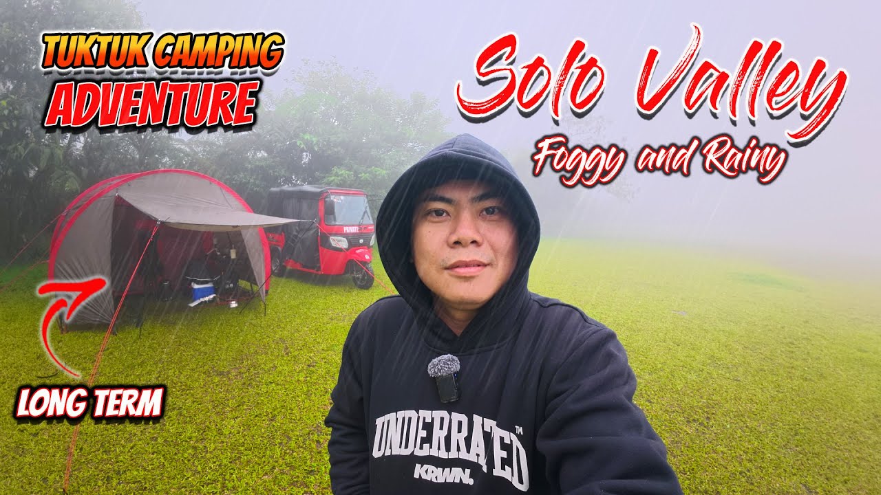 FOGGY AND RAINY SOLO TUKTUK CAMPING | Unexpected Guest | Bluetti AC70 with B80 | Mototent Long Term