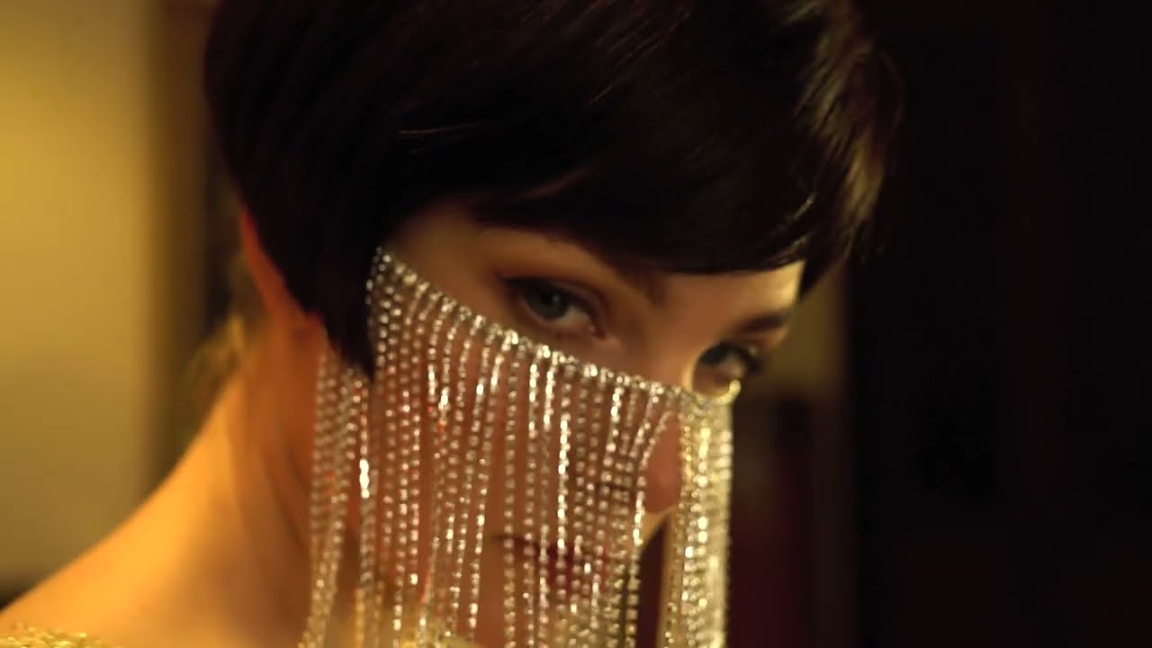 1920s Crystal Chain Mask Rhinestone Fringe Mask Chain