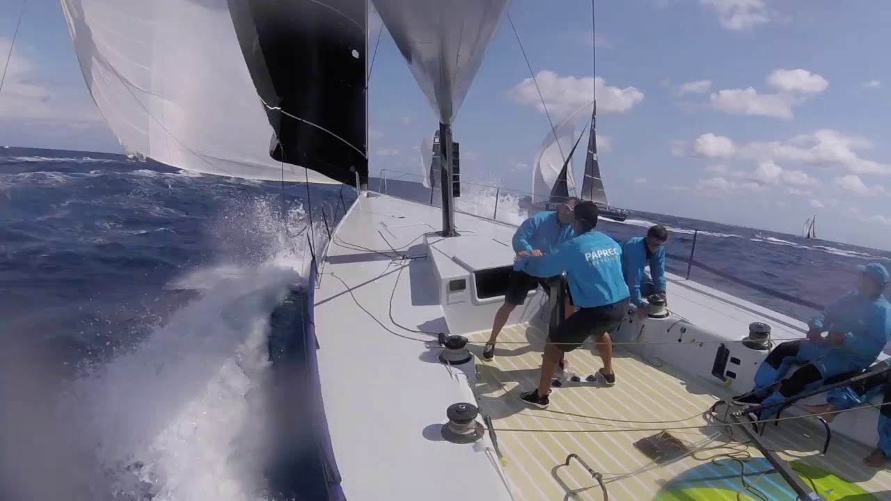 Hoist, jibes, surf, take down     not always very well on TP52 Paprec